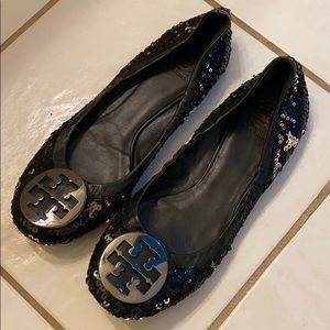 Tory Burch Black Sequin Flats